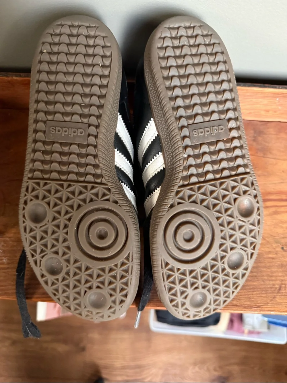 adidas Kids Black and White Leather Stripe Sneakers